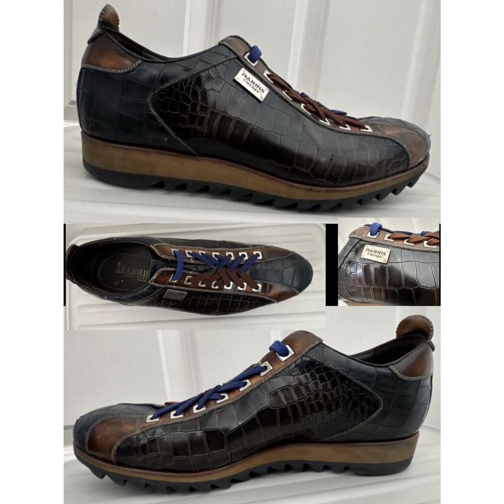 Harris Firenze Right Shoe Only Mens 9.5 Croc Embossed Leather Italy
